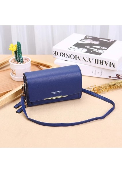 Stil 1-Koyu Mavi Stil Yeni Kadın Pu Deri Çanta Kadın Çok Fonksiyonlu Büyük Kapasiteli Omuz Çantaları Moda Bayanlar Telefon Çanta Için Crossbody Çanta (Yurt Dışından)