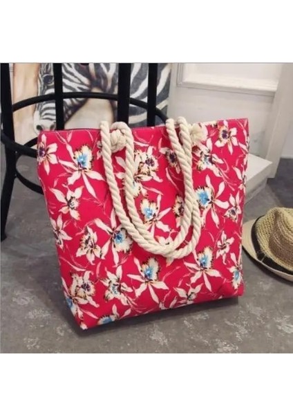 Turuncu Tarzı Moda Katlanır Kadınlar Büyük Boy Çanta Tote Bayanlar Rahat Çiçek Baskı Tuval Grafiti Omuz Çantası Plaj Bolsa Feminina (Yurt Dışından)