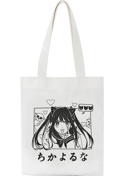 No.2 Tarzı 28X33CM Anime Japanese Kawaii Y2K Canvas Bag Cute Women Bag Cartoon Ulzzang Large Capacity Harajuku Shoulder Bag Women Shopper Bags (Yurt Dışından)