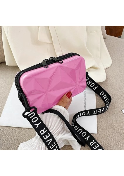 Pembe Stil Moda Mini Çanta Kadın Küçük Bavul Şekli Çanta Omuz Çantası Kadın Çantaları Tote Çanta Kadınlar Için Crossbody Çanta Sac Bolsa (Yurt Dışından)