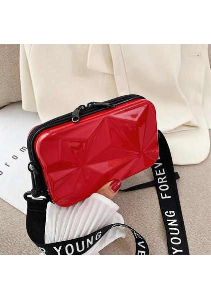 Kırmızı Stil Moda Mini Çanta Kadın Küçük Bavul Şekli Çanta Omuz Çantası Kadın Çantaları Tote Çanta Kadınlar Için Crossbody Çanta Sac Bolsa (Yurt Dışından)