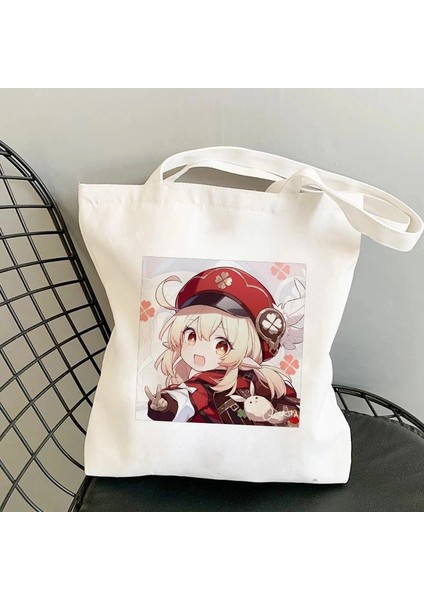B360I Stili Kanvas Çanta Alışveriş Çantası Ge Oyunu Kawaii Anime Alışveriş Çantaları Çanta Omuz Çantası Rahat Çanta Kadın Yüksek Kapasiteli Eko Çanta (Yurt Dışından) fırsatları
