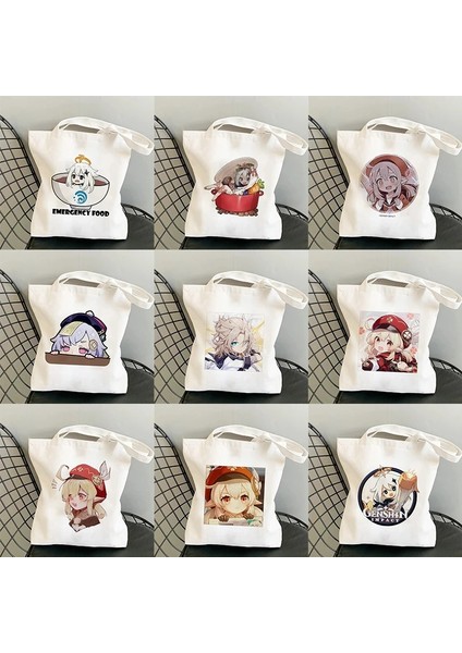B360I Stili Kanvas Çanta Alışveriş Çantası Ge Oyunu Kawaii Anime Alışveriş Çantaları Çanta Omuz Çantası Rahat Çanta Kadın Yüksek Kapasiteli Eko Çanta (Yurt Dışından) indirimleri