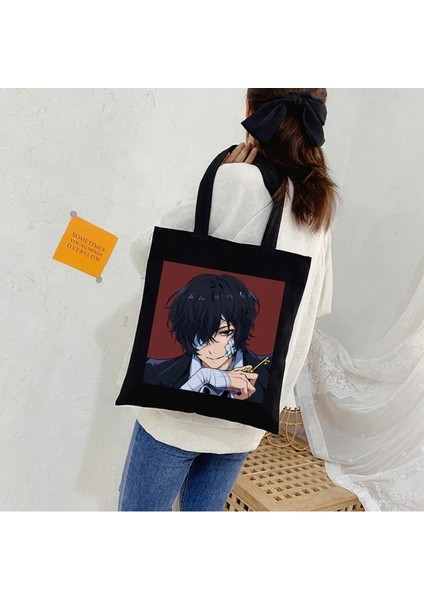 BAI06 Stili Bungou Stray Dogs Osamu Dazai Japan Anime Canvas Bag Large Harajuku Gothic Famale Shopper Bag Casual Vintage Women Shoulder Bags (Yurt Dışından) fırsatları