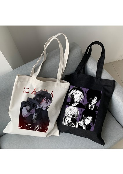 BAI06 Stili Bungou Stray Dogs Osamu Dazai Japan Anime Canvas Bag Large Harajuku Gothic Famale Shopper Bag Casual Vintage Women Shoulder Bags (Yurt Dışından) indirimleri