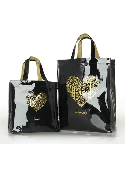 Mavi Stil Moda Pvc Yeniden Kullanılabilir Alışveriş Çantası Kadın Çantası Çevre Dostu Londra Alışveriş Çantası Büyük Kapasiteli Su Geçirmez Çanta Omuz Çantası (Yurt Dışından)