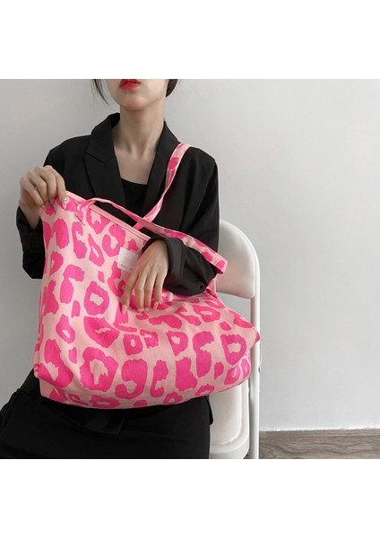 Green White Shoulder Style Hylhexyr Pembe Leopar Omuz Çantası Kadın Büyük Kapasiteli Günlük Kılıf Bayanlar Sevimli Kanvas Çantalar Kova Çanta Yenı (Yurt Dışından) fırsatları