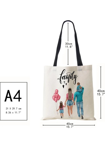 No.5 Tarzı Sevimli Karikatür Süper Mama Baskı Keten Tote Çanta Yeniden Kullanılabilir Omuz Çantaları Anne ve Bebek Katlanır Kadın Rahat Çanta Bayan Kumaş Kılıf (Yurt Dışından)
