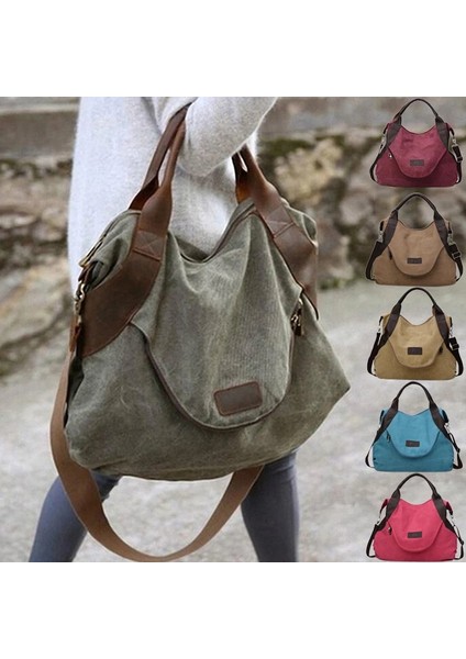 Yeşil Stil 2020 Kadın Çantası Büyük Büyük Kapasiteli Kadın Casual Tote Çanta Kadın Omuzdan Askili Çanta Tuval Crossbody Bayan El Çantaları Alışveriş Çantası (Yurt Dışından) fiyatları