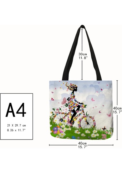 No.8 Stili Isteyen Kız Baskı Keten Yeniden Kullanılabilir Alışveriş Çantaları Kadın Büyük Bez Çantalar Özel Baskılı Moda Çantalar (Yurt Dışından) modelleri