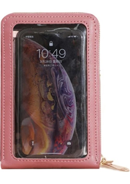 Gri Stil 18X11X4 cm Kadın Çantası Yeni Moda Dokunmatik Ekran Omuz Cep Telefonu Çantası Mini Crossbody Çanta Deri Cep Cüzdan Çantalar Kadınlar Için (Yurt Dışından)