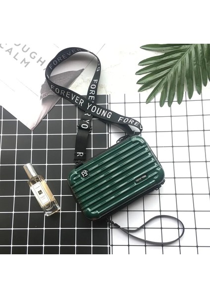 Yeşil Şerit Stili Wome Için Lüks El Çantaları Yeni Bavul Şekli Tote Kadınlar Ünlü Debriyaj Çanta Mini Kutu Çanta Moda Mini Bagaj Çantası (Yurt Dışından)