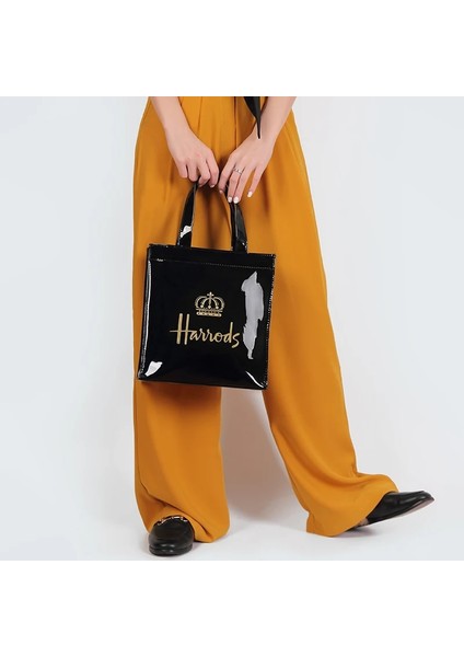 Gece Mavisi Stili London Style Pvc Reusable Shopping Bag Women's Bag Eco Friendly Small Signature Shopper Bag Waterproof Handbag Shoulder Bag (Yurt Dışından) modelleri