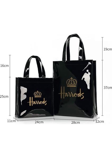 Gece Mavisi Stili London Style Pvc Reusable Shopping Bag Women's Bag Eco Friendly Small Signature Shopper Bag Waterproof Handbag Shoulder Bag (Yurt Dışından) indirimleri