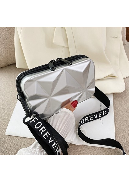 Gümüş Tarzı Moda Mini Çanta Kadın Küçük Bavul Şekli Çanta Omuz Çantası Kadın Çantaları Tote Çanta Kadınlar Için Crossbody Çanta Sac Bolsa (Yurt Dışından)