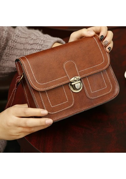 Koyu Kahverengi Tarzı 20X16X7CM Women Shoulder Bag Luxury Handbags Women Bags Designer Version Luxury Wild Girls Small Square Messenger Bag Bolsa Feminina (Yurt Dışından) fırsatları