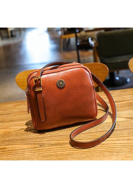Siyah Stil 20X18X8CM 2021 Vintage Stil Omuz Çantası Kadınlar Için Basit Kare Crossbody Çanta Bölme Çanta Tasarımcı Kadın Postacı Çantaları (Yurt Dışından)