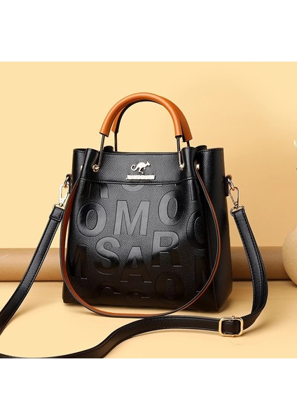 Açık Kahverengi Tarzı Lüks Çanta Tasarımcı Mektubu Pu Deri Kadın Omuz Çantaları Yüksek Kapasiteli Bayanlar Crossbody Çanta Moda Rahat Kadın Bez Çanta (Yurt Dışından) modelleri