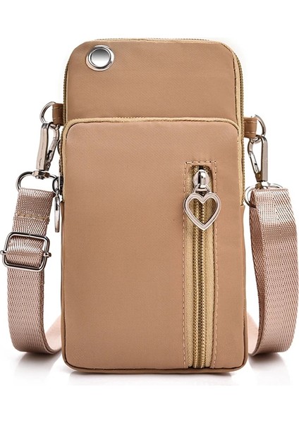 Haki Stili Kadın Messenger Çanta Küçük Omuz Çantası Çapraz Çok Fonksiyonlu Cep Telefonu Çantası Açık Kulaklık Kılıfı Spor Çantası (Yurt Dışından)