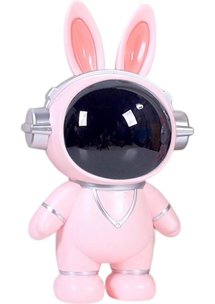 Astronot Kumbara Sevimli Tavşan Astronot Para Kavanozu Masaüstü Süsleme Spaceman Pembe (Yurt Dışından)
