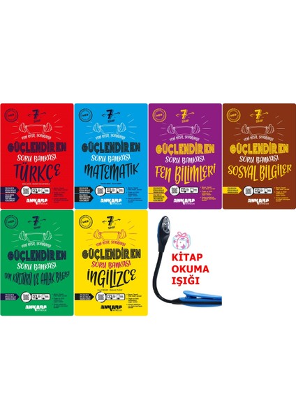 7.Sınıf Tüm Dersler Güçlendiren Soru Bankası Süper Tam Set + Kitap Okuma Işığı