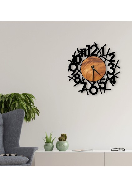 Dekoratif 45 cm Ahşap Duvar Saati-151