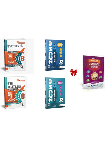 8. Sınıf Matematik ve Fen Bilimleri Bumerang Etkinlikli Kitapve Zoom Soru Bankası