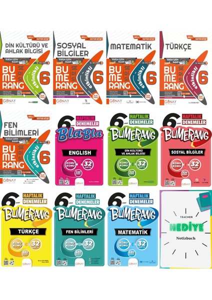 2024 Güncel 6. Sınıf Tüm Dersler Bumerang ve 32 Haftalık Denemeler Seti Muhteşem Yeni Nesil