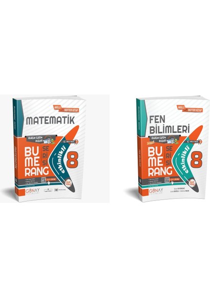 8. Sınıf Matematik ve Fen Bilimleri Bumerang Etkinlikli Kitap Konu Anlatımlı
