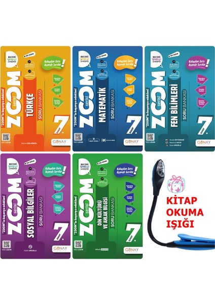 7. Sınıf Zoom Tüm Dersler Beceri Temelli Sorular Super + Kitap Okuma Işığı