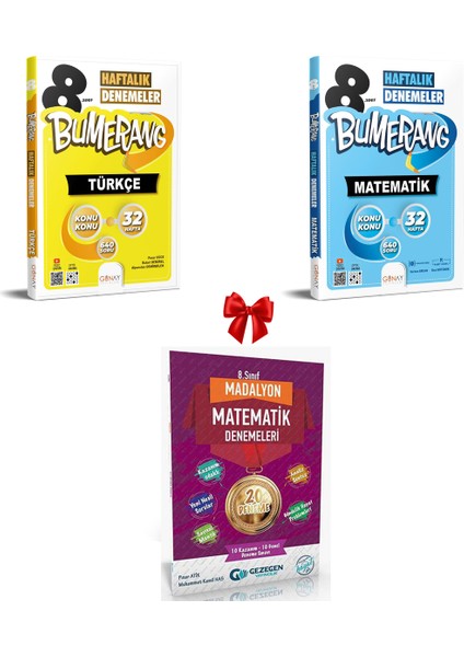 8. Sınıf Türkçe ve Matematik Bumerang Haftalık Denemeler