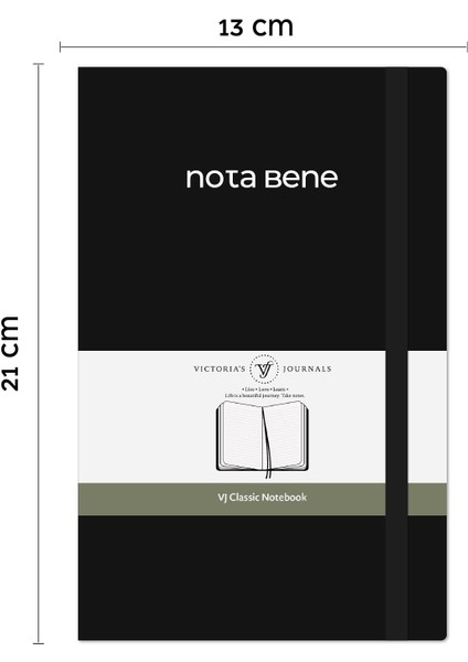 Nota Bene Classic Sert Kapak Defter, 13X21 Cm, Çizgili fiyatları