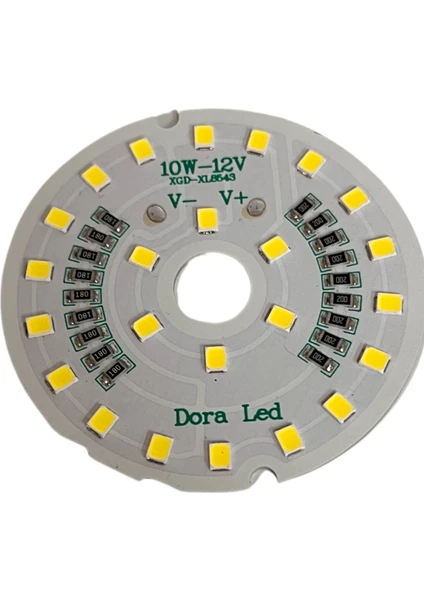 Dora Led 12Volt 10Watt Smd 5630 Ledli Led Modül Beyaz 10mm Delik Çaplı 12V 10W Avize Ledi 56mm