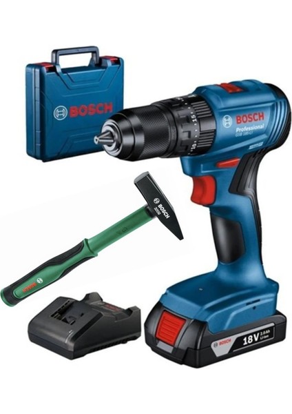 Gsb 185-LI Kömürsüz Darbeli Tek Akülü Şarjlı Matkap Vidalama ve Bosch 300 G Çekiç Hediye