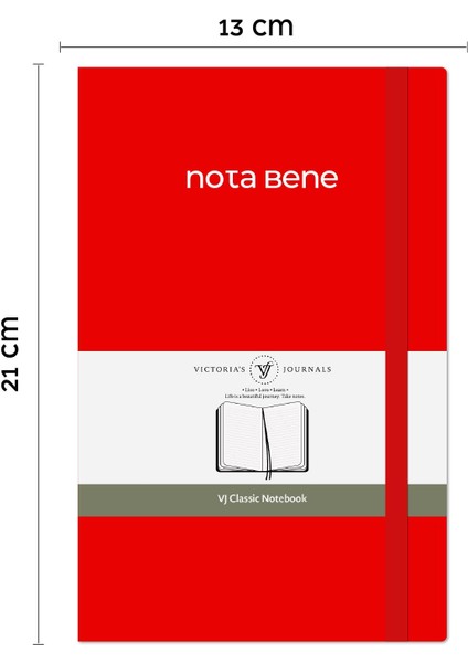 Nota Bene Classic Sert Kapak Defter, 13X21 Cm, Çizgili fiyatları