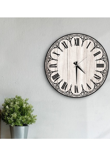 Dekoratif 45 cm Ahşap Duvar Saati-158