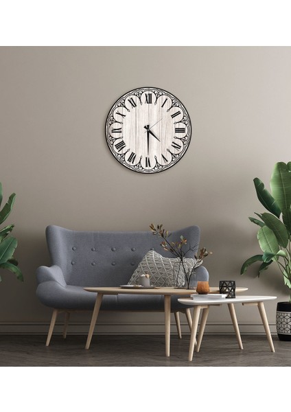 Dekoratif 45 cm Ahşap Duvar Saati-158