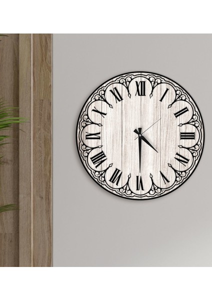 Dekoratif 45 cm Ahşap Duvar Saati-158
