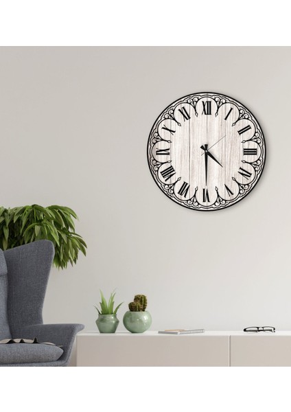 Dekoratif 45 cm Ahşap Duvar Saati-158