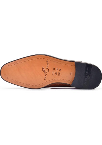 Siyah Bağcıksız Kösele Erkek Ayakkabı -89102- fırsatları