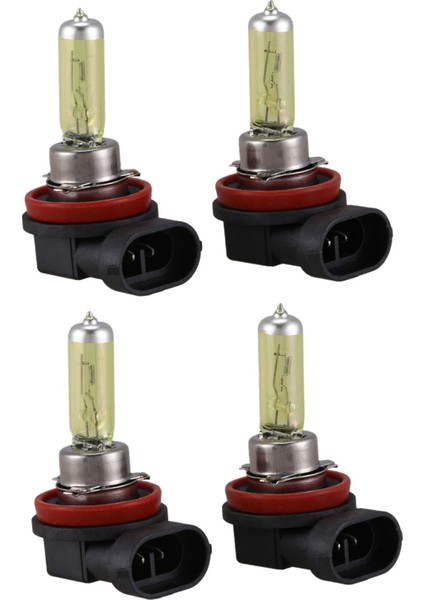4 Adet Dc 12V 55W H11 3000K Süper Sarı Araba Sis Lambası Ampul Lamba (Yurt Dışından)