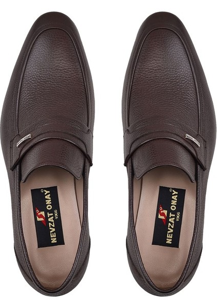 Kahverengi Klasik Loafer Kösele Erkek Ayakkabı -13924- modelleri