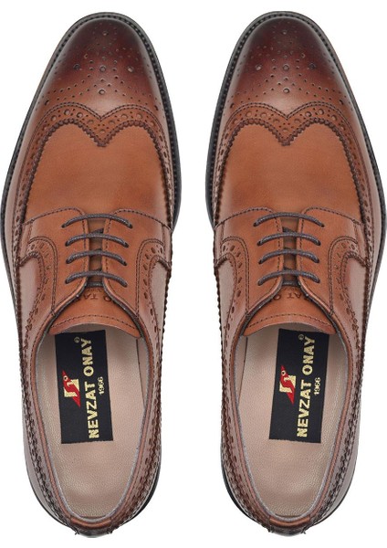 Taba Bağcıklı Kösele Erkek Ayakkabı -20402- modelleri