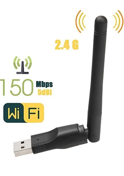 Yeni Wıfı USB Adaptörü MT7601 150 Mbps USB 2.0 Wifi Kablosuz Ağ Kartı 802.11 B/g/n Lan Adaptörü Dönebilen Anten ile (Yurt Dışından)