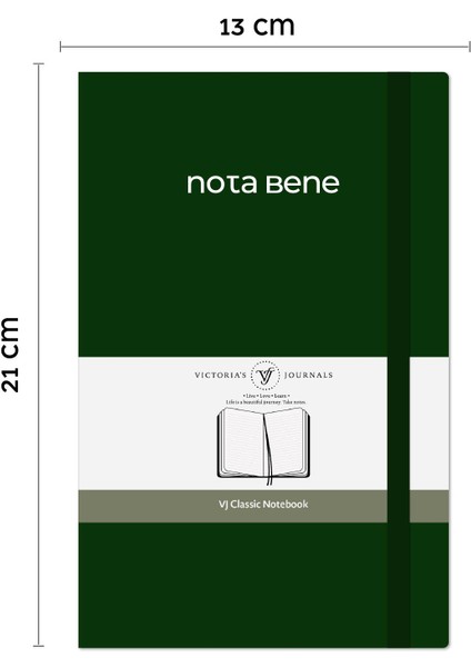 Nota Bene Classic Sert Kapak Defter, 13X21 Cm, Çizgili fiyatları