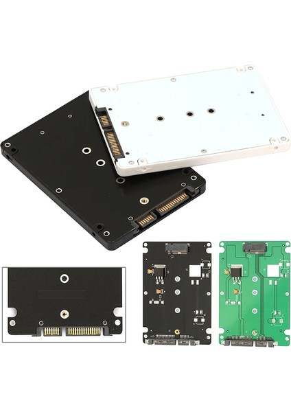 Dönüştürücü Adaptör Kutusu B + M Soket 2 M.2 Ngff (Sata) Ssd'den 2.5 Sata Adaptör Kartı Adaptörüne Siyah/beyaz Kasa ile (Yurt Dışından)