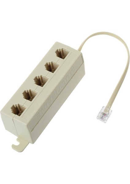 RJ11 Jack 5 Yollu Çıkışlı Telefon Telefon Modüler Hat Ayırıcı Fiş Adaptörü 6P4C (Yurt Dışından)