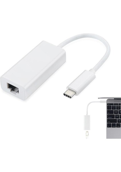 MACBook ve Typec Cihazları Için Usb-C/type-C - RJ45 Ethernet Lan Internet Kablosu Adaptörü (Yurt Dışından)