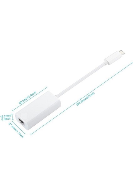 MACBook ve Typec Cihazları Için Usb-C/type-C - RJ45 Ethernet Lan Internet Kablosu Adaptörü (Yurt Dışından)