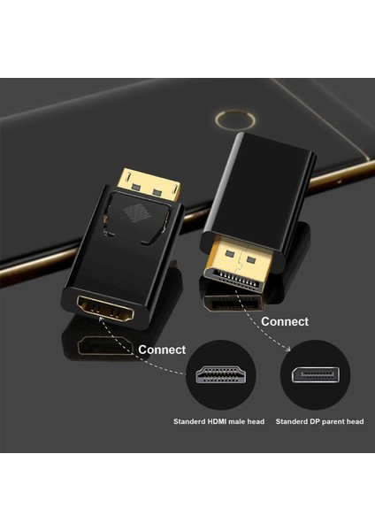 Yeni Display Port - HDMI Erkek Dişi Adaptör Dönüştürücü Displayport Dp - HDMI (Yurt Dışından)